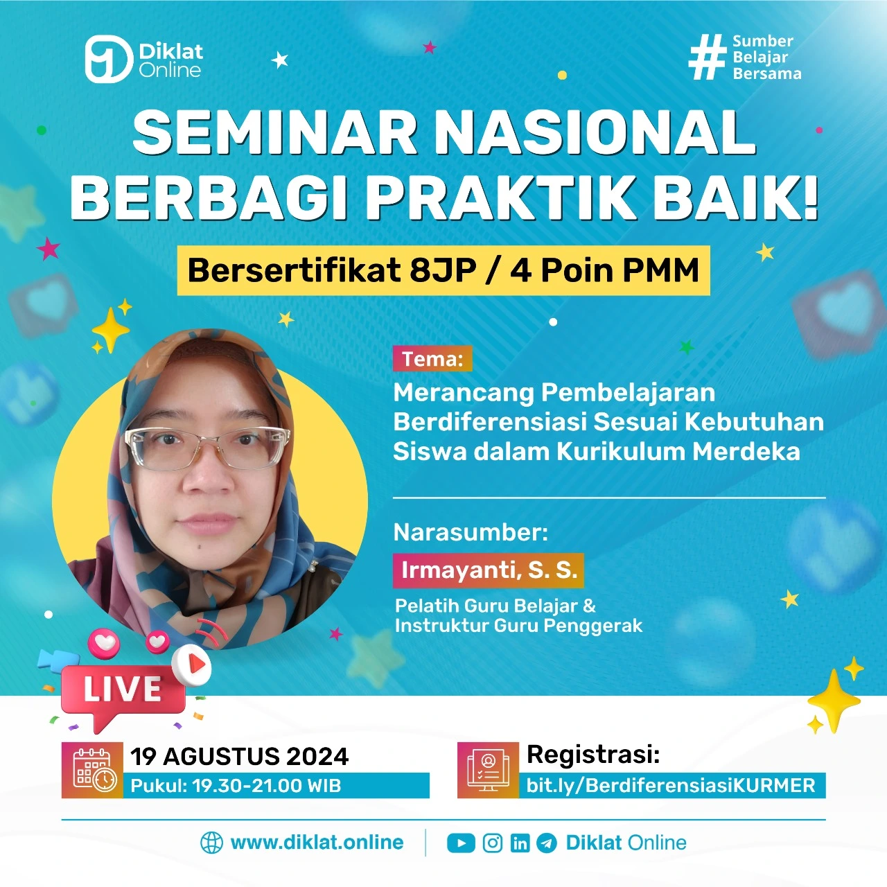 Seminar Nasional Berbagi Praktik Baik Dengan Tema: Merancang Pembelajaran Berdiferensiasi Sesuai Kebutuhan Siswa dalam Kurikulum Merdeka