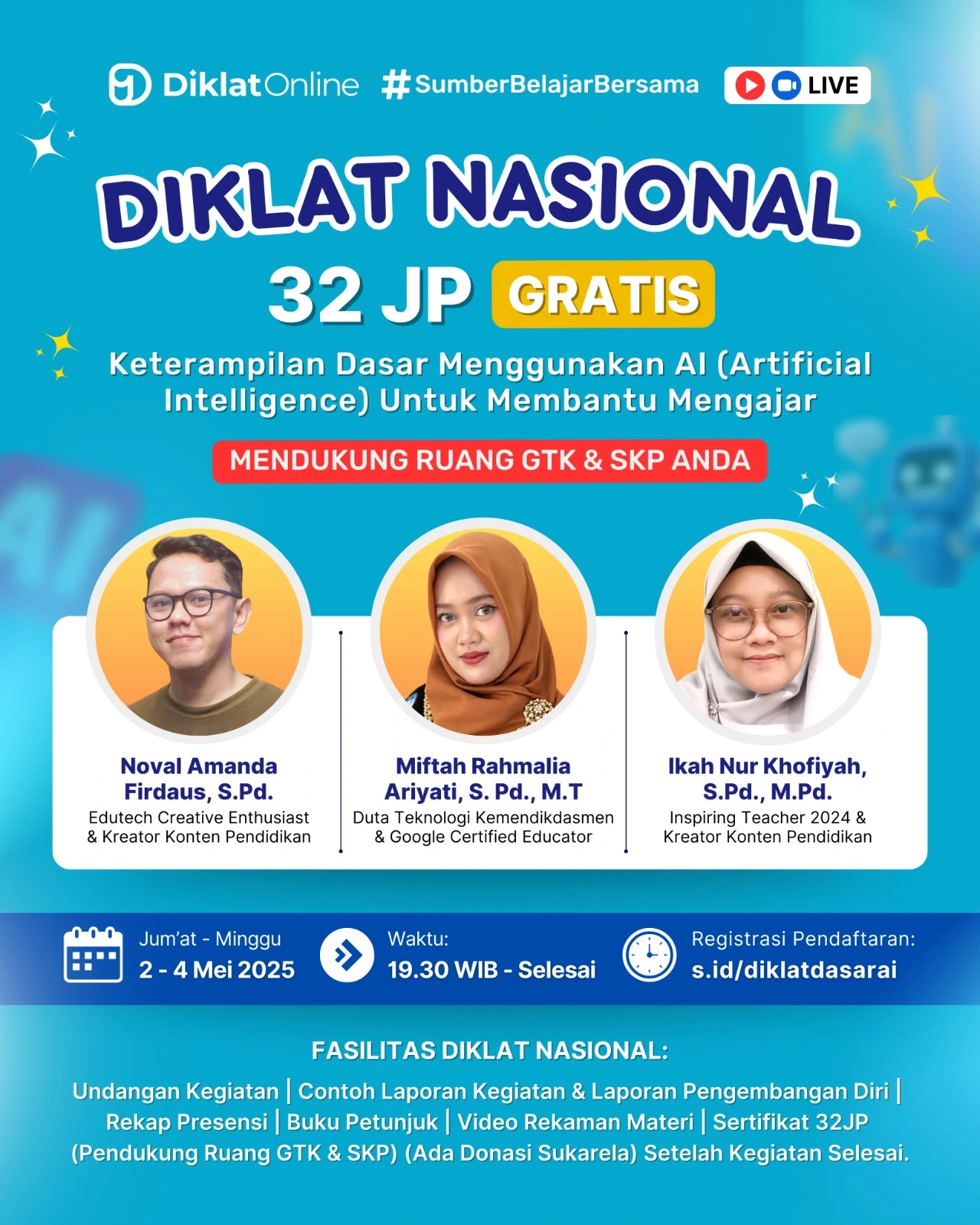 Diklat Nasional Keterampilan Dasar Menggunakan AI (Artificial Intelligence) Untuk Membantu Mengajar
