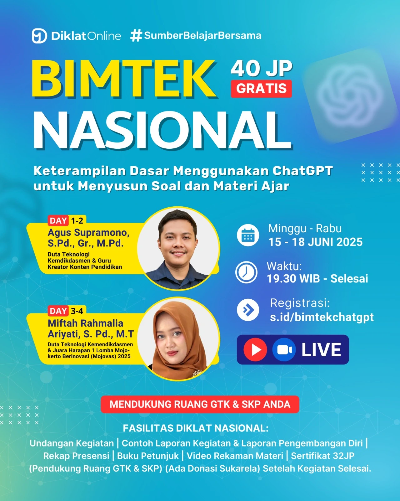 BIMTEK Nasional Keterampilan Dasar Menggunakan ChatGPT untuk Menyusun Soal dan Materi Ajar