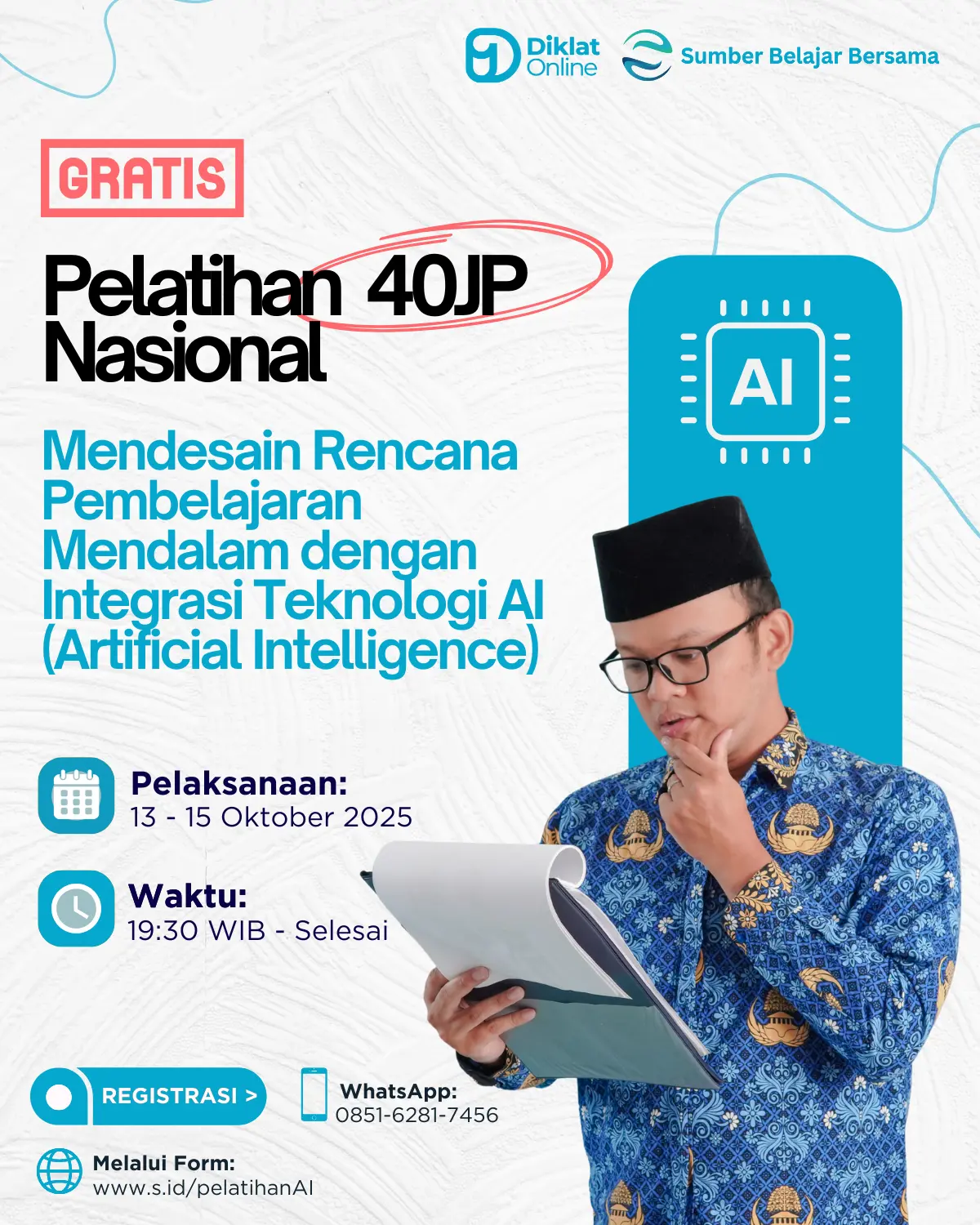 Pelatihan Nasional Mendesain Rencana Pembelajaran Mendalam dengan Integrasi Teknologi AI (Artificial Intelligence)