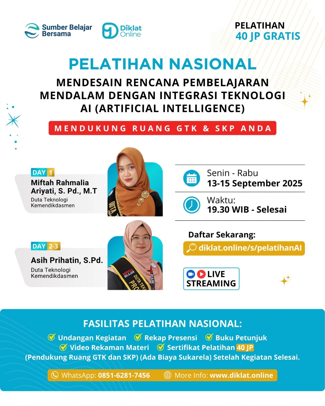 Pelatihan Nasional Mendesain Rencana Pembelajaran Mendalam dengan Integrasi Teknologi AI (Artificial Intelligence)