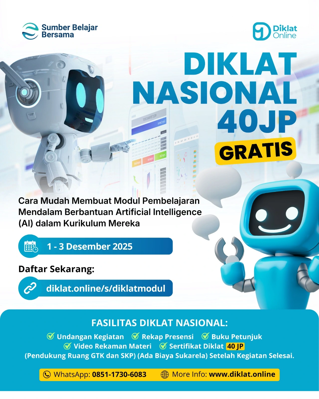 Diklat Nasional Cara Mudah Membuat Modul Pembelajaran Mendalam Berbantuan Artificial Intelligence (AI) dalam Kurikulum Merdeka