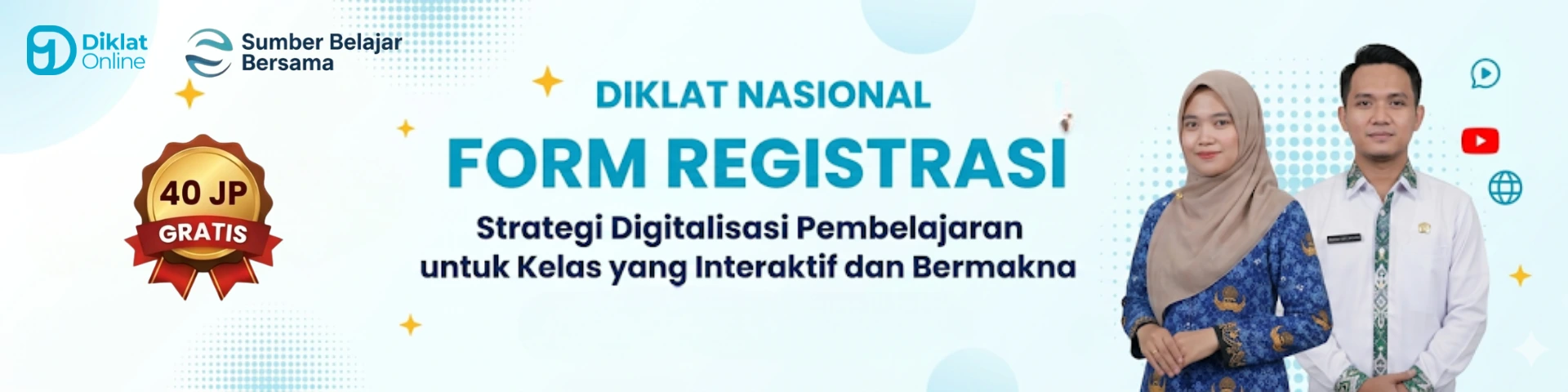 Registrasi Diklat Nasional Strategi Digitalisasi Pembelajaran untuk Kelas yang Interaktif dan Bermakna - diklat.online